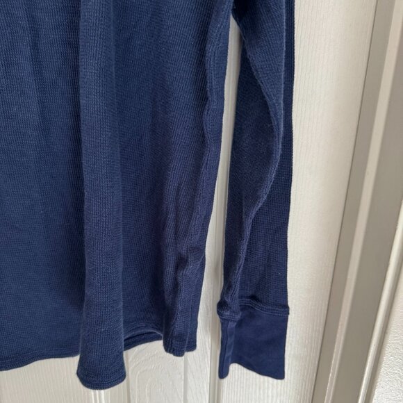 EUC Victoria’s Secret Fireside Long Jane Thermal Top Waffle Knit, Navy Blue, L - Picture 6 of 12